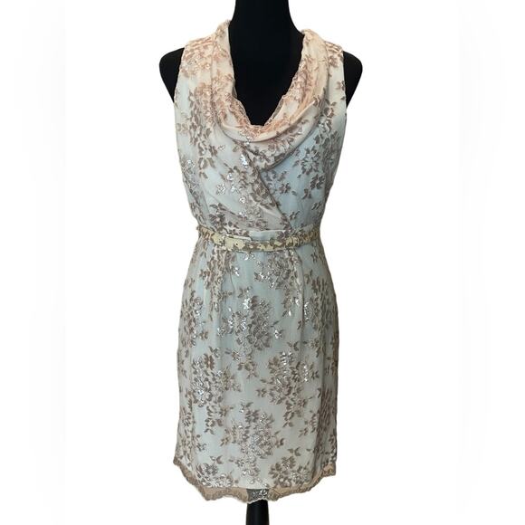 New ~ EVA FRANCO x ANTHROPOLOGIE ~ Holiday Cowl Neck Sheath Dress 2 - Picture 1 of 10